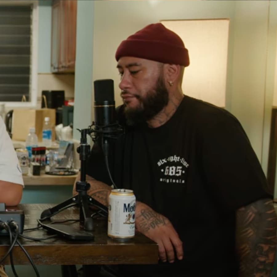 Artist recording a video podcast episode